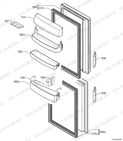 Взрыв-схема холодильника Aeg Electrolux S65326KG - Схема узла Door 003